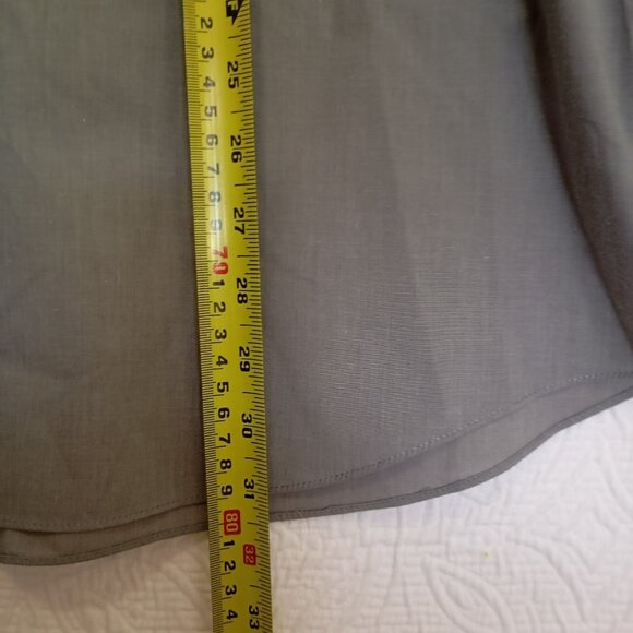 Savile Row Dress Shirt Button-UpSize 18 34/35 Mens Gray Long Sleeve Cotton Blend - Picture 5 of 6